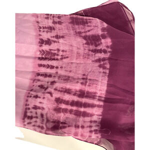 Burn Out Scarf Mauve to Heather 20X60 Polyester Chiffon Vintage boho